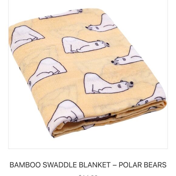Other - New Silly Polar Bears Bamboo Muslin Baby Swaddle Blanket